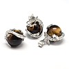 Dragon Platinum Plated Brass Natural & Synthetic Mixed Stone Pendants G-F228-04-RS-2
