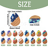 16Pcs 8 Colors Resin and Walnut Pendants RESI-TA0003-95-4