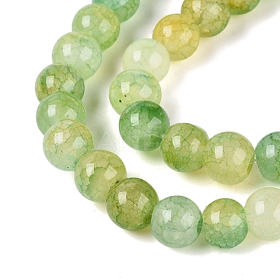 Ombre Effect Dyed Crackle Glass Beads Strands GLAA-Q106-01A-B03-1