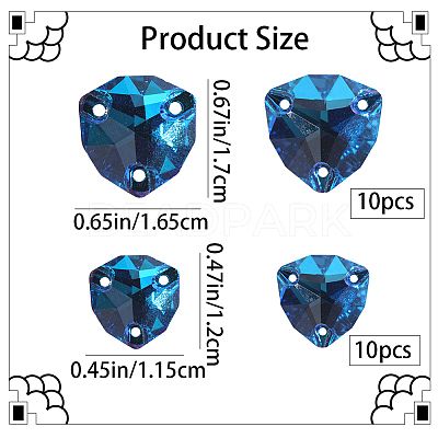 20Pcs 2 Style Sew on Rhinestone RGLA-GF0001-11-1