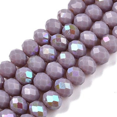 Electroplate Opaque Solid Color Glass Beads Strands LS-EGLA-A044-P6mm-L13-1