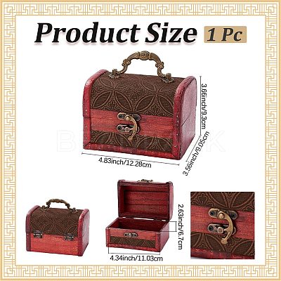 CutHollow 1Pc Vintage Wooden Jewelry Box AJEW-CL0001-12A-1