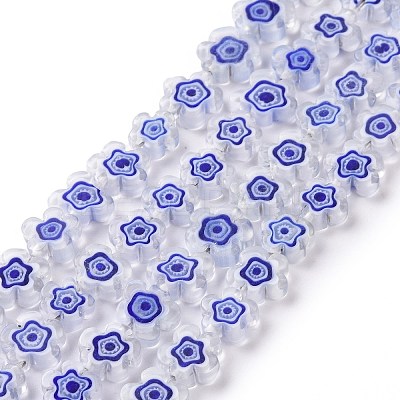 Handmade Millefiori Glass Bead Strands LAMP-J035-10mm-55-1