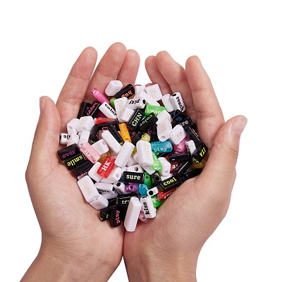 200G 4 Style Transparent Acrylic Beads MACR-SZ0001-16-1