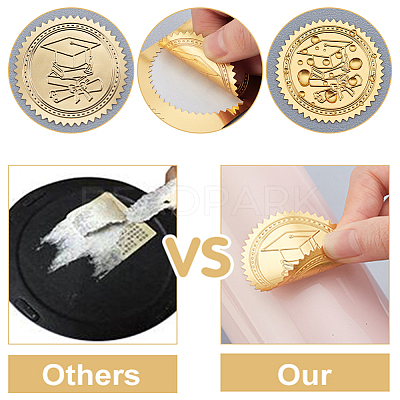Plastic Self Adhesive Gold Foil Embossed Stickers DIY-WH0211-280-1