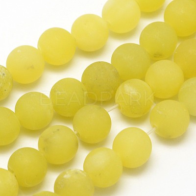 Natural Lemon Jade Round Beads Strands X-G-D677-8mm-1