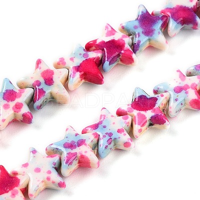 Spray Painted Synthetic Turquoise Beads Strands UNKW-T001-11K-02-1