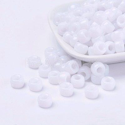 Opaque Acrylic European Beads X-PL338-1-1