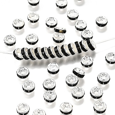 Brass Grade A Rhinestone Spacer Beads RB-A014-Z6mm-02S-1