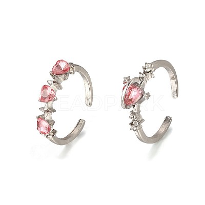 2Pcs Alloy with Rhinestone Cuff Rings FS-WGCB7EB-20-1