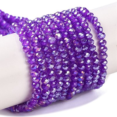 Baking Electroplate Glass Beads Strands DGLA-A039-J4mm-B05-1