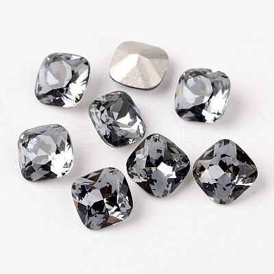 Faceted Square K9 Glass Pointed Back Rhinestone Cabochons RGLA-E007-8mm-M-1
