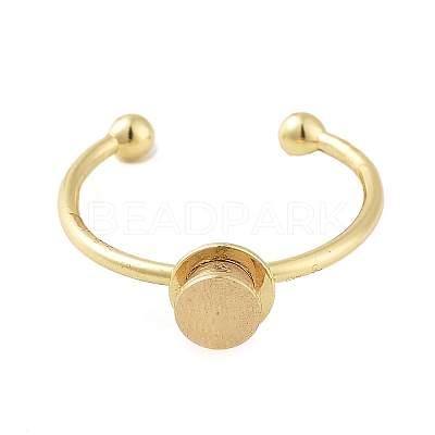 Brass Open Cuff Ring Components KK-Q799-01G-01-1