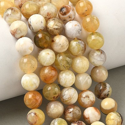 Natural Yellow Opal Beads Strands G-I213-18-8mm-1
