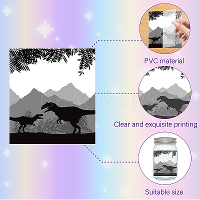 PVC Lamp Film for DIY Colorful Light Hanging Lamp Frosted Glass Jar DIY-WH0408-001-1