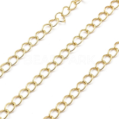 Brass Curb Chains KK-P304-02A-KCG-1