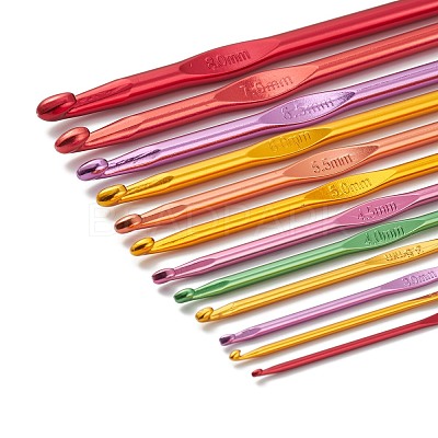 Aluminum Crochet Hooks Needles TOOL-S011-01-1