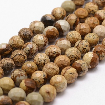 Natural Picture Jasper Beads Strands G-D840-47-4mm-1