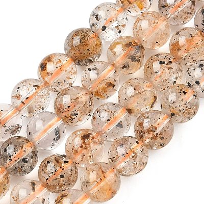 Natural Herkimer Diamond Beads Strands G-Z115-C03-6mm-1