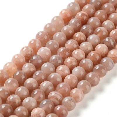 Natural Multi-Moonstone Beads Strands G-O030-6mm-10B-01-1