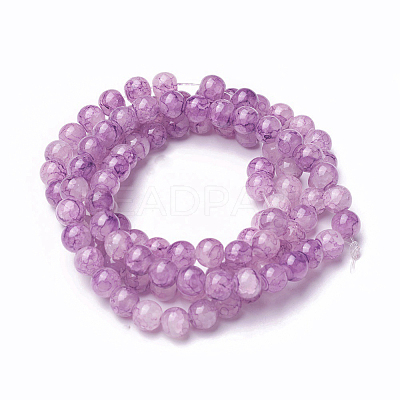 Spray Painted Glass Beads Strands X-GLAA-A038-C-53-1