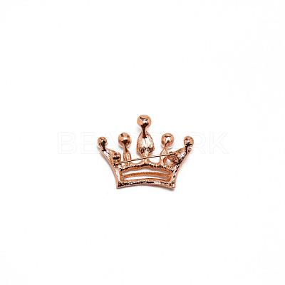 Crystal Rhinestone Crown Brooch JEWB-WH0022-26-1