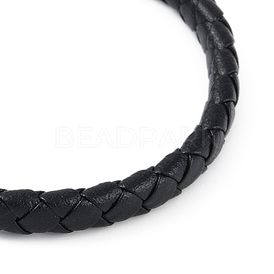 Braided Microfiber Leather Cord Bracelets BJEW-P328-07A-P-1