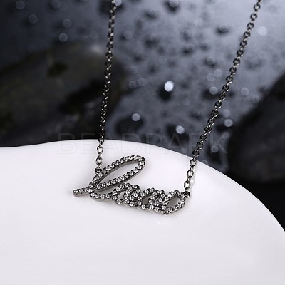 Fashion Brass Micro Pave Cubic Zirconia Pendant Necklaces NJEW-BB34104-1