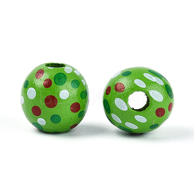 Spray Painted Schima Wood Beads WOOD-T032-36E-1