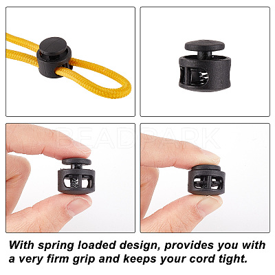 40Pcs 2 Colors Plastic Spring Cord Locks FIND-GF0004-08-1