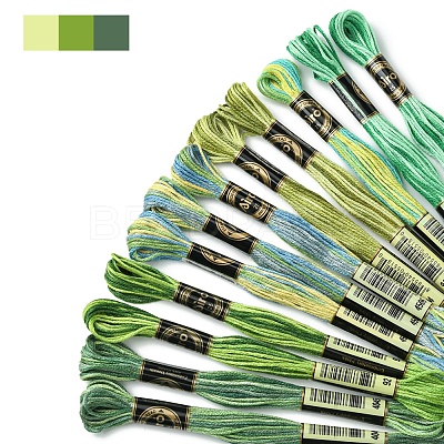 12 Skeins 6 Colors 6-Ply Polyester Embroidery Floss OCOR-FS0001-01B-04-1
