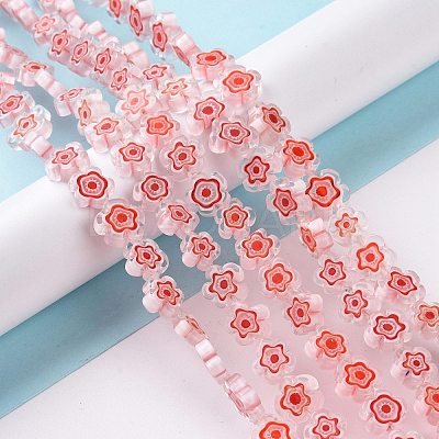 Handmade Millefiori Glass Bead Strands LAMP-J035-10mm-54-1