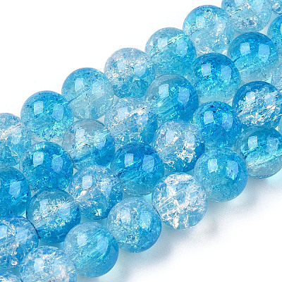 Transparent Crackle Baking Paint Glass Beads Strands DGLA-T003-01B-05-1