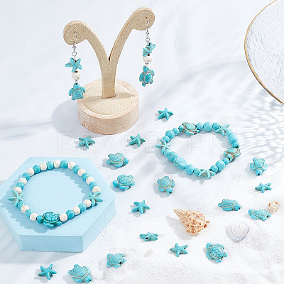 200Pcs Dyed Synthetic Turquoise and Howlite Beads G-SC0002-42-1