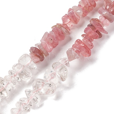Natural Quartz Crystal & Rose Quartz Beads Strands G-L610-A15-01-1
