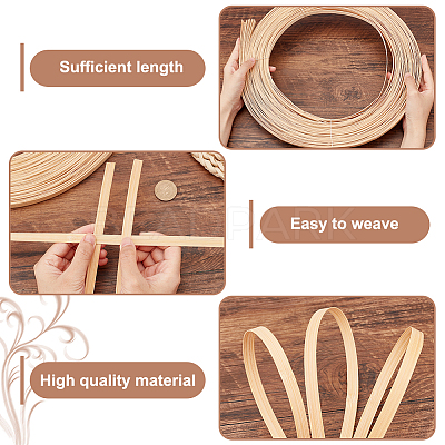 Flat Natural Bamboo Wicker Strips AJEW-WH0258-950A-1
