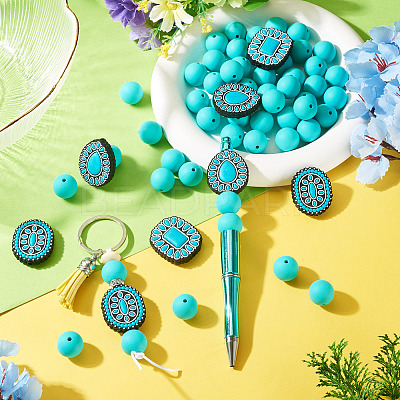 56Pcs 4 Styles Silicone Beads FIND-TA0010-75A-1