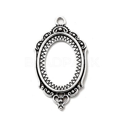 Vintage Tibetan Style Alloy Pendant Cabochon Bezel Settings X-TIBEP-O006-35AS-1