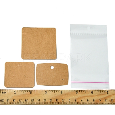 24Pcs 3 Styles Blank Kraft Paper Earring Display Cards CDIS-FS0001-10-1