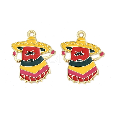 Cinco De Mayo Theme Alloy Enamel Pendants ENAM-V001-05R-G-1