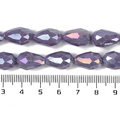 Opaque Solid Color Electroplate Glass Beads Strands EGLA-N013-P6mm-B09-1