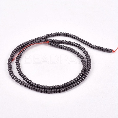 Matte Style Frosted Non-magnetic Synthetic Hematite Beads Strands X-G-M007-78-1
