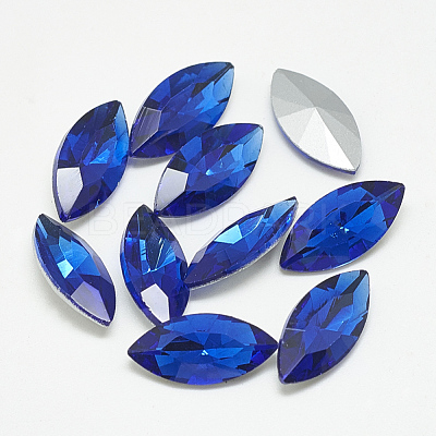 Pointed Back Glass Rhinestone Cabochons RGLA-T083-9x18mm-11-1