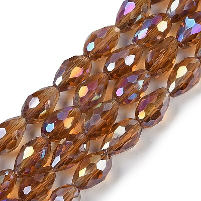 Transparent Electroplate Glass Beads Strands EGLA-N013-T4mm-B16-1