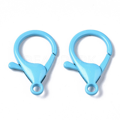 Spray Painted Eco-Friendly Alloy Lobster Claw Clasps PALLOY-T080-06A-NR-1