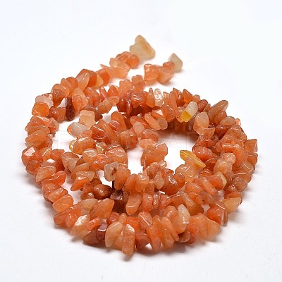 Chip Natural Red Aventurine Beads Strands X-G-N0134-10B-1