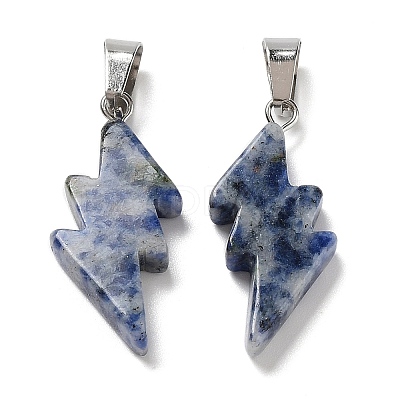 Natural Blue Spot Jasper Pendants G-C057-01P-03-1