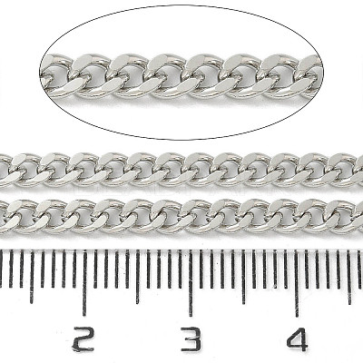 Rack Plating Brass Curb Chains KK-K392-60P-1