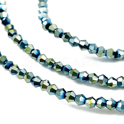 Transparent Electroplate Glass Beads Strands EGLA-A039-T2mm-UA06-1