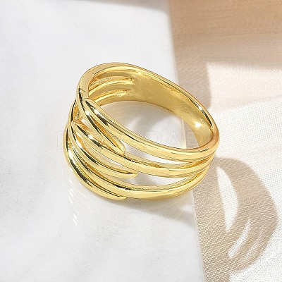 Brass Finger Rings for Women RJEW-K261-07B-G-1